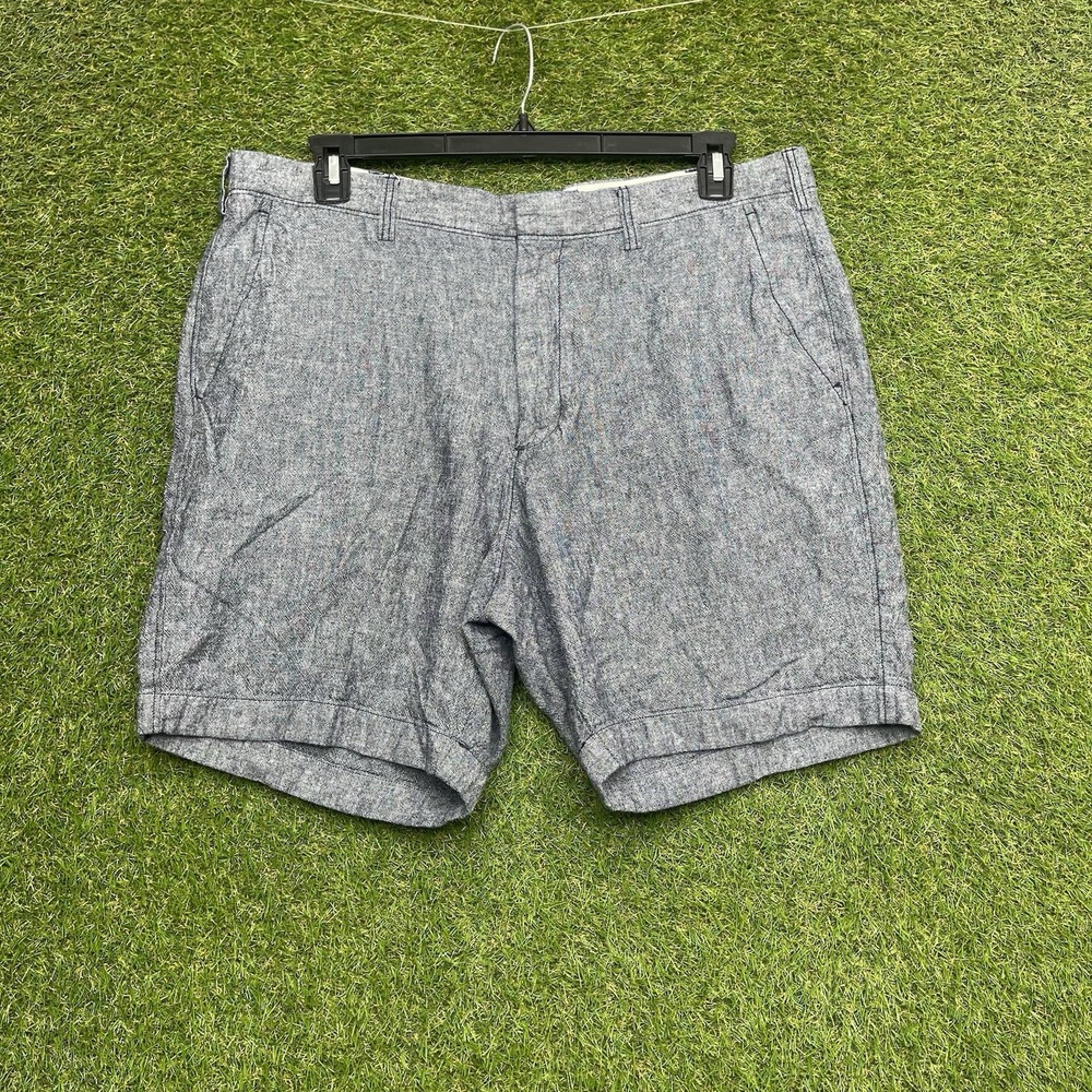 J CREW Shorts Mens 38 x9 Linen Beach Blue Casual Hiking Board Preppy Outdoor